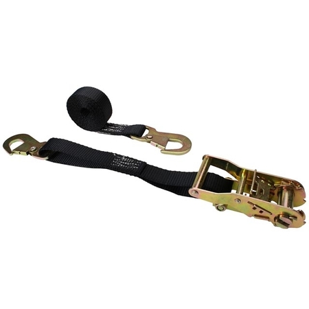 US CARGO CONTROL 1" x 6' Ratchet Strap w/ Flat Snap Hooks 2606FSH